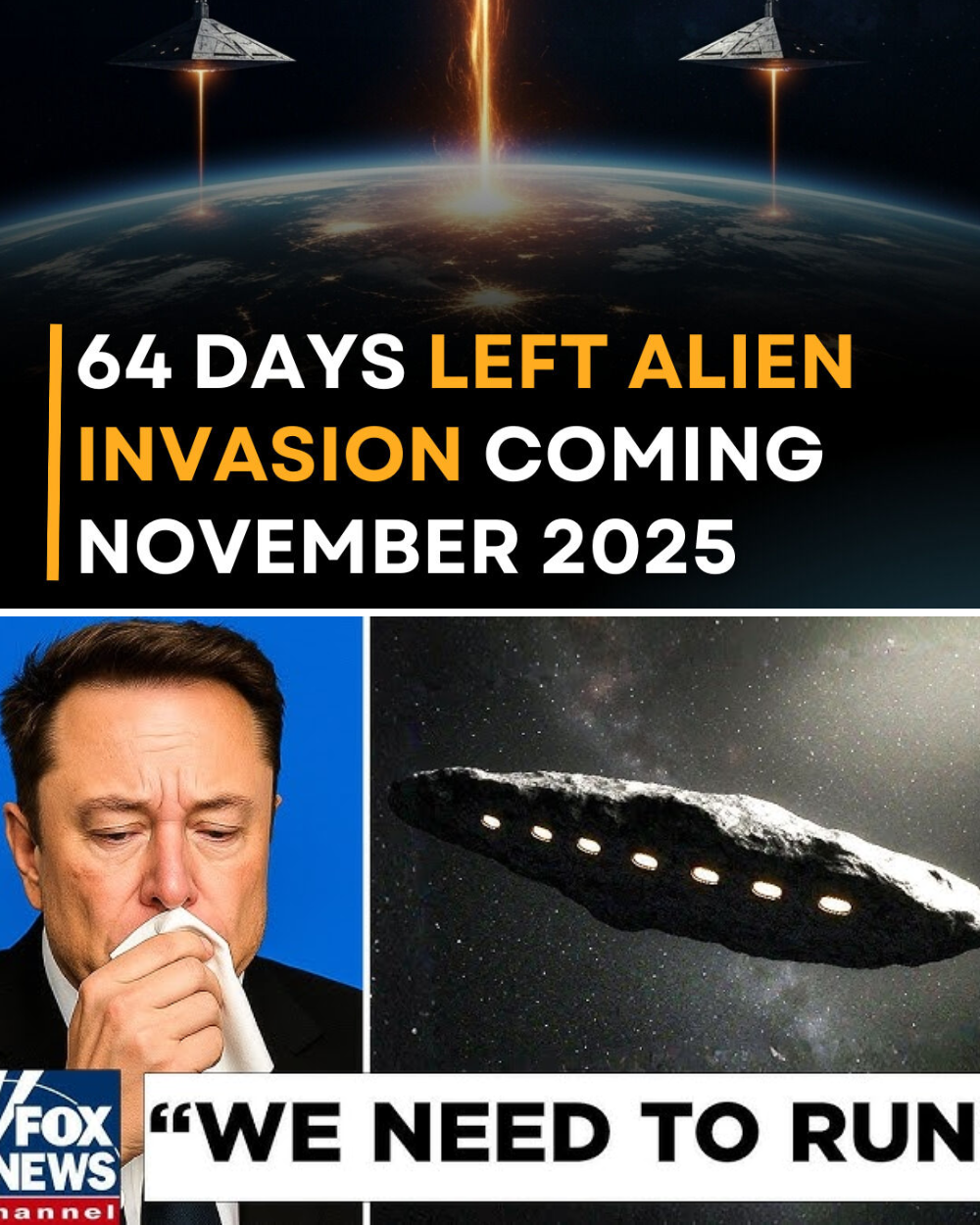 64 DAYS LEFT! Alien crafts swarm across the skies, Governments remain silent despite growing panic, and Deep Universe signals intensify — Elon Musk’s chilling final message echoes across the globe: “We need to run.” _P