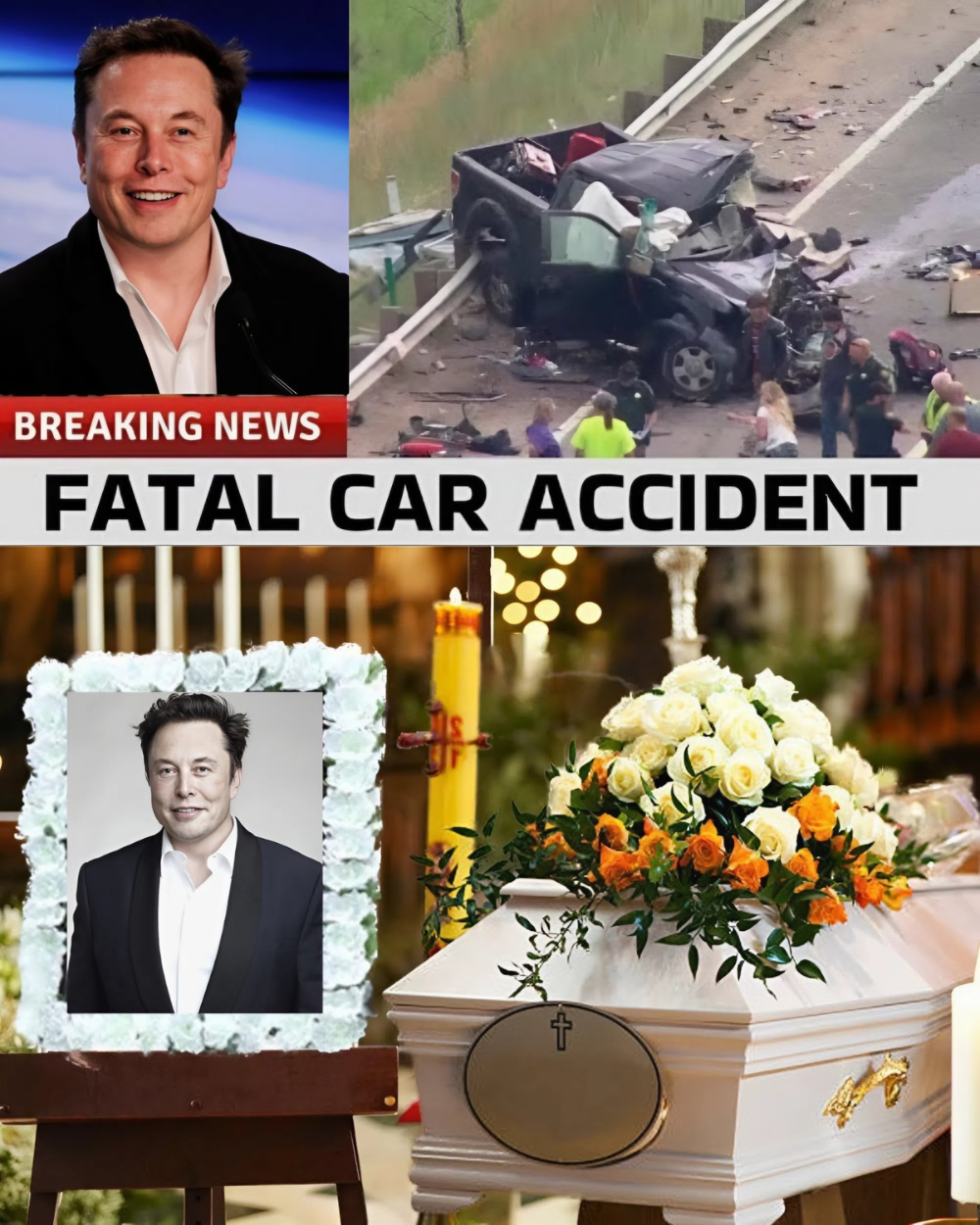 SAD NEWS: Tech Mogul Elon Musk Involved in FATAL Car Crash – Fans in Shock and Tears Worldwide…. _P
