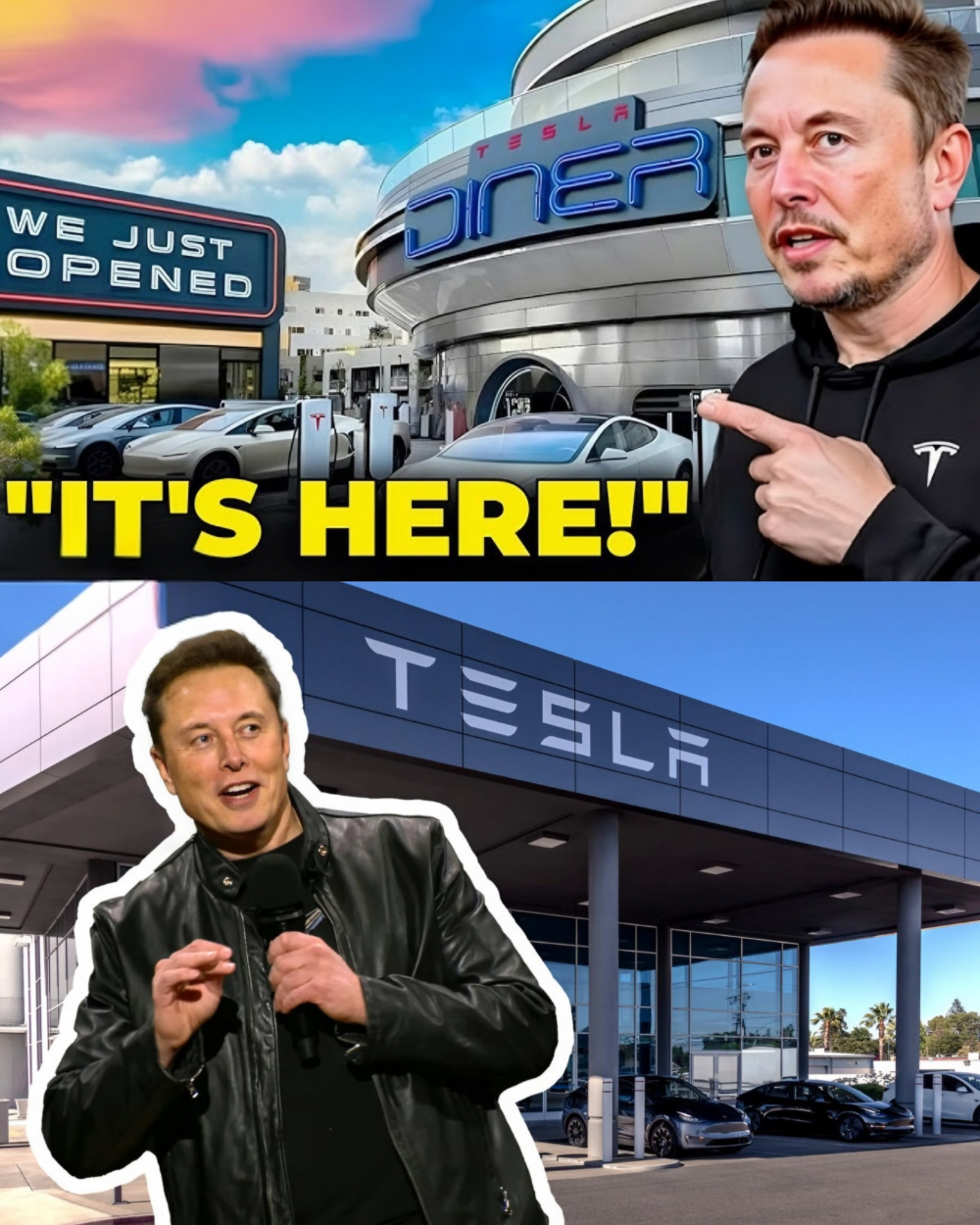 BREAKING: Elon Musk Just Opened Tesla’s First-Ever Diner Supercharger in Los Angeles — A Retro-Futuristic Experience That’s Redefining How We Eat, Charge, and Travel Forever! “It’s not just a place to charge — it’s a place to experience the future.” _P
