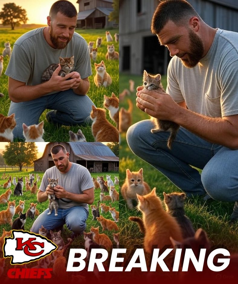 HEARTBREAKING STORY: Star Travis Kelce stunned the world when he put his career on hold to save a cat farm with 47 animals on the brink of abandonment, showing his greatest victory wasn’t in football but in love and compassion .q