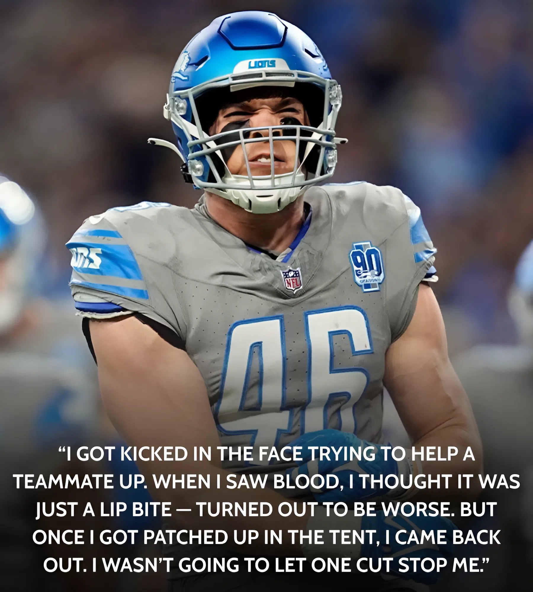 Lions Linebacker Details Playing Through Gruesome Injury _P