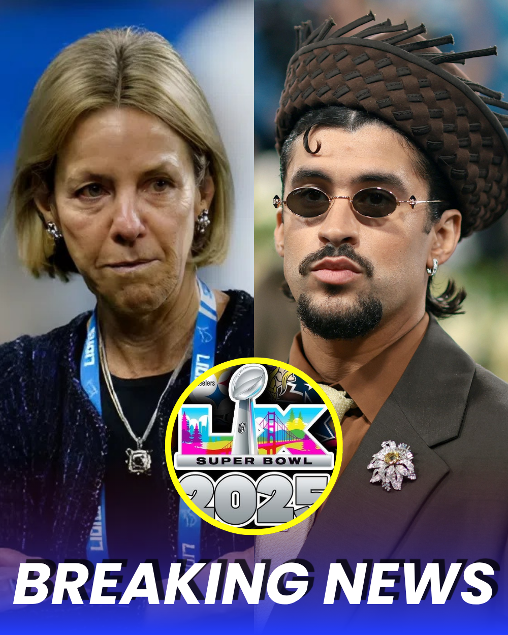 BREAKING: Bad Bunny shocks the NFL world as the unexpected star of the 2026 Super Bowl Halftime Show — not Beyoncé, not Drake, but the Latin icon. All eyes turn to the Detroit Lions as owner Sheila Ford Hamp’s cryptic quote resurfaces: “This year’s Halftime Show must bear the Lions’ mark…” Now fans are asking: Is this a Lions-led cultural coup on the NFL’s biggest night? _P