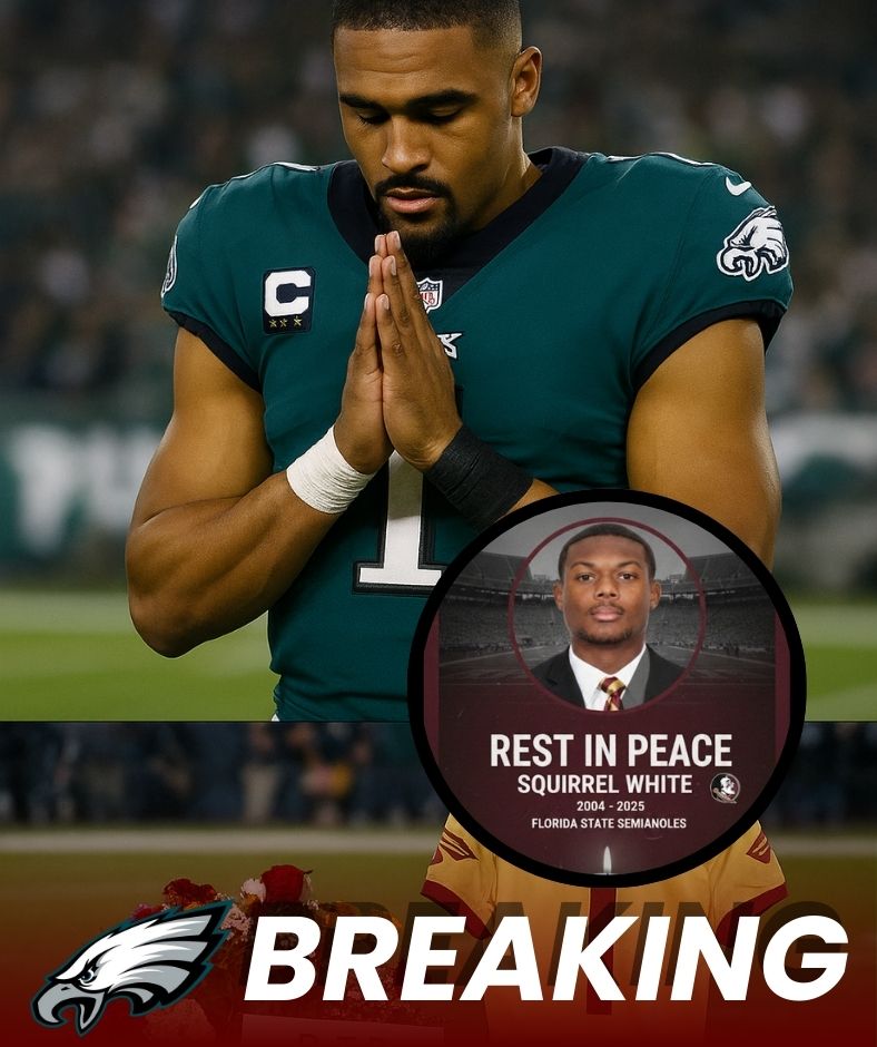 Philadelphia Eagles QB Jalen Hurts Sends Prayers and Condolences to FSU WR Squirrel White After His Tragic Passing at Just 21 .Ni