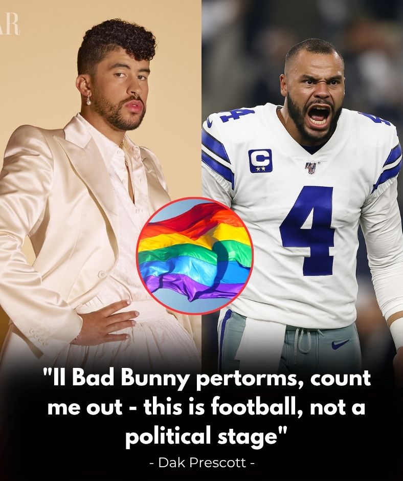 NFL CRISIS ERUPTS: Star Dak Prescott Says He Won’t Play if Bad Bunny Performs — Arrowhead Fans Rage While LGBTQ+ Allies Celebrate “Historic” Super Bowl Moment .q