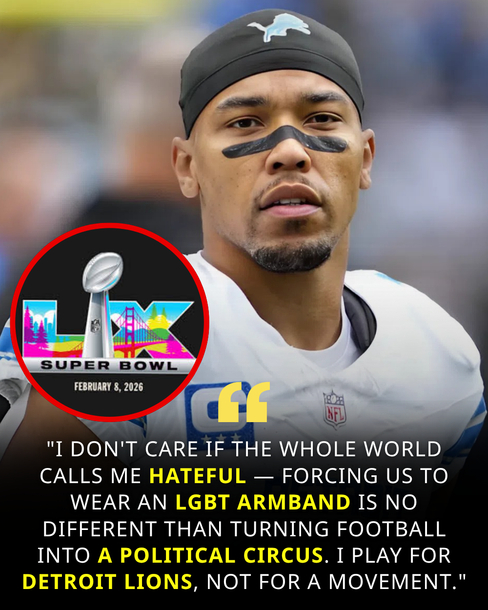 Detroit Lions WR Amon-Ra St. Brown flat out refused to wear an LGBT armband meant to honor the movement, criticizing the “WOKE” show as unworthy of celebration.. Agree or Nah _P