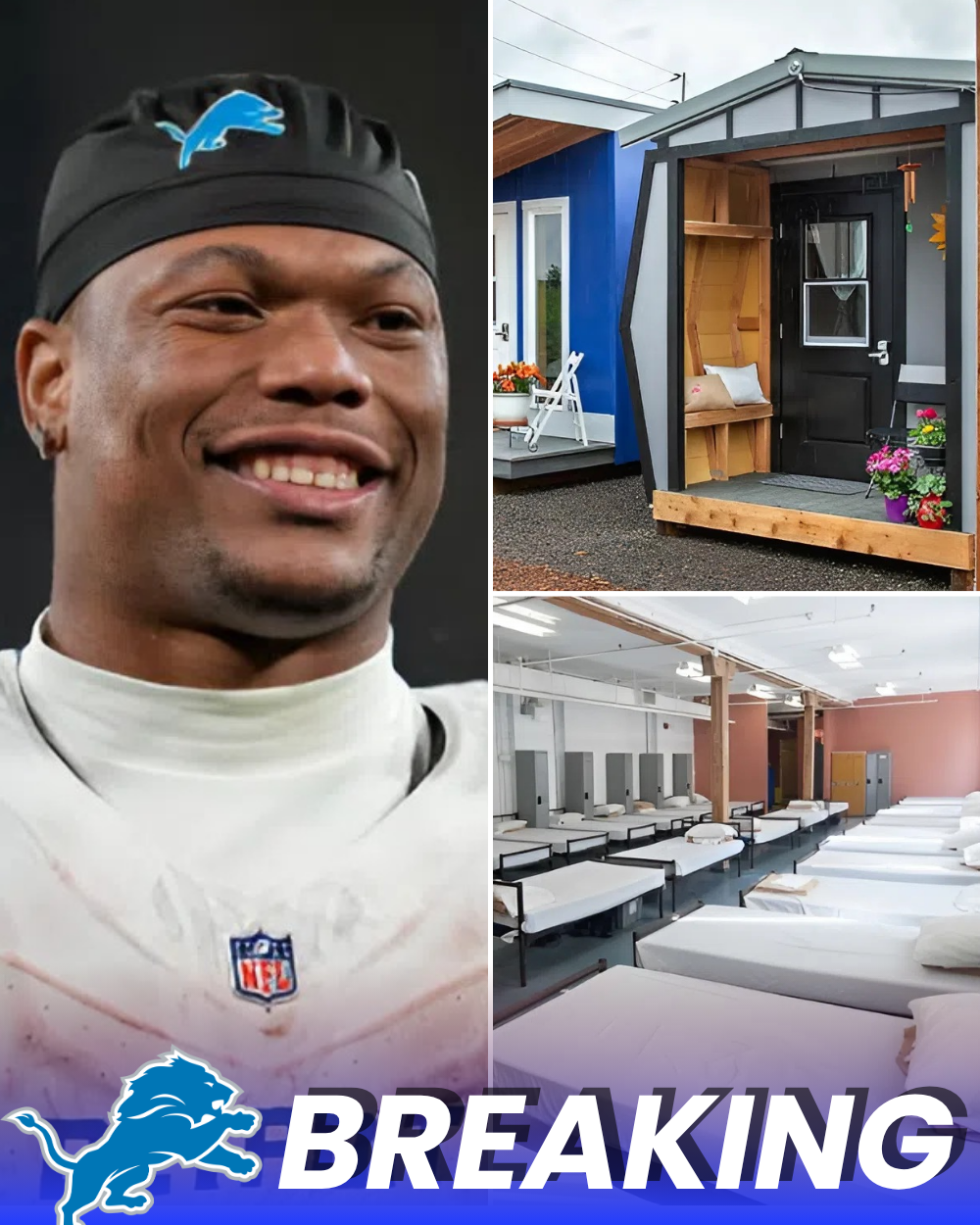 BREAKING: Detroit Lions star David Montgomery stuns the NFL with a $5 MILLION act of compassion — building 100 housing units and 200 beds for the homeless across Detroit. With tears in his eyes, he speaks of hope, dignity, and lifting the forgotten. Fans are now asking in awe: Has Montgomery just become the symbol of inspiration for an entire generation of football, not just through talent, but through heart? _P