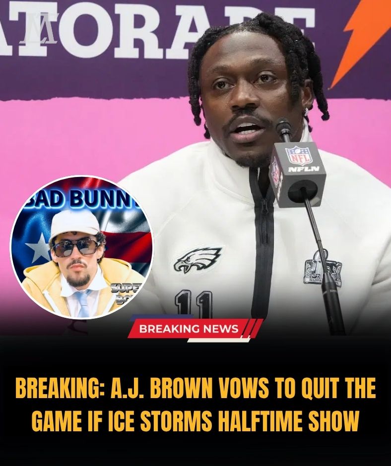 BREAKING: A.J. Brown threatens to walk off the field if ICE shows up at Super Bowl halftime .Ni
