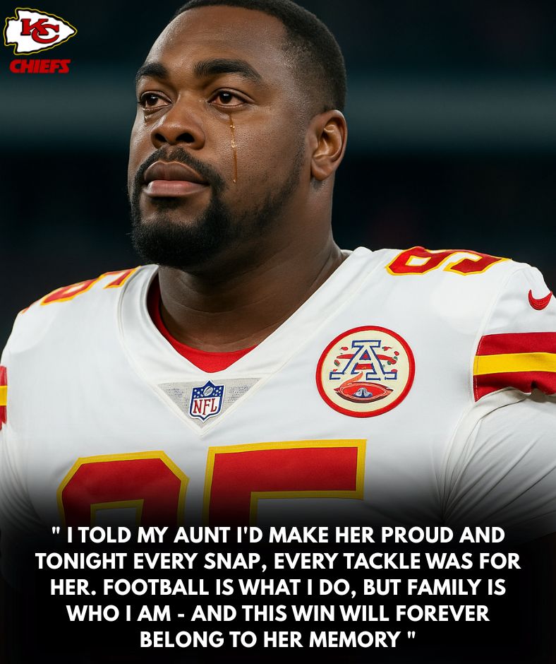 EMOTIONAL PROMISE: After the Chiefs’ dominant win over the Ravens, Chris Jones traveled to Mississippi to visit his late aunt’s grave – fulfilling a promise he made to her before she passed away. The defensive star dedicated the win to her, telling his teammates that “every snap, every play tonight is for you”. Fans called called it one of the most powerful moments of the season .q
