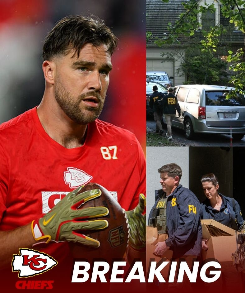 EMERGENCY SEARCH at the home of former NFL star Travis Kelce, known for his charitable work supporting disadvantaged youth!!! Early this morning, federal agents executed an emergency search warrant at Travis’s home, leaving neighbors stunned to see “dozens of black SUVs and agents rushing in like a scene from a movie” .q